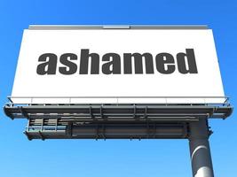 ashamed word on billboard photo