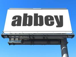 abbey word on billboard