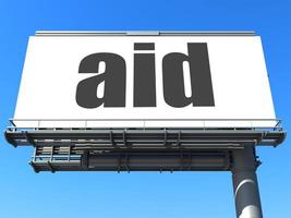 aid word on billboard photo