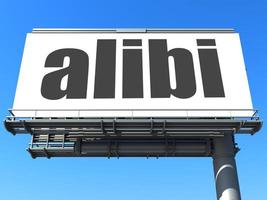 alibi word on billboard photo