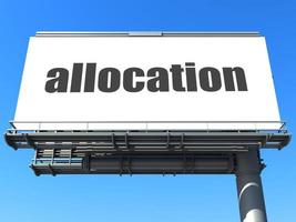 allocation word on billboard photo