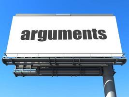 arguments word on billboard photo