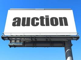 auction word on billboard photo