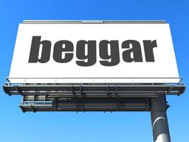 beggar word on billboard photo