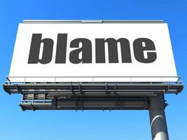 blame word on billboard photo