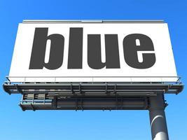 blue word on billboard photo