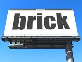brick word on billboard photo