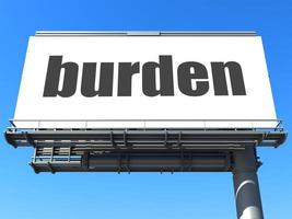 burden word on billboard photo