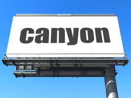 canyon word on billboard photo