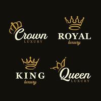 Creative Crown Concept Logo Design Template Set vector
