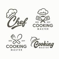 chef, plantilla de logotipo de cocina. ilustración vectorial vector