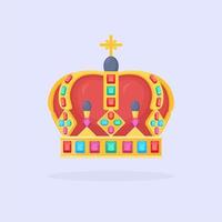 Royal gold crown for queen, princess, king. Awards for winner, champions, leadership concept. Elements for logo, label, game, hotel, an app design. Vector illustration