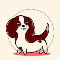 Cute brown basset hound dog vector illustration pro download