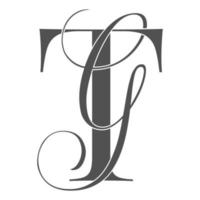 tg, gt, logotipo de monograma. icono de firma caligráfica. monograma del logotipo de la boda. símbolo de monograma moderno. logotipo de parejas para la boda vector