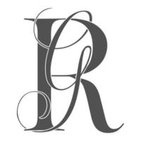 rg, gr, logotipo de monograma. icono de firma caligráfica. monograma del logotipo de la boda. símbolo de monograma moderno. logotipo de parejas para la boda vector