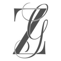zg, gz, logotipo de monograma. icono de firma caligráfica. monograma del logotipo de la boda. símbolo de monograma moderno. logotipo de parejas para la boda vector