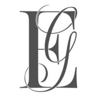 eg ,ge, monogram logo. Calligraphic signature icon. Wedding Logo Monogram. modern monogram symbol. Couples logo for wedding vector