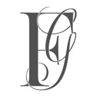 fg ,gf, monogram logo. Calligraphic signature icon. Wedding Logo Monogram. modern monogram symbol. Couples logo for wedding