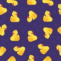 Vector illustration of a pattern of baby bathing ducks. Endless design.