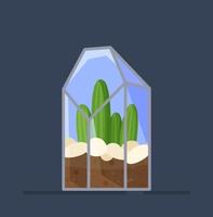 Vector illustration of plant multifaceted glass. Plant glass for plants.