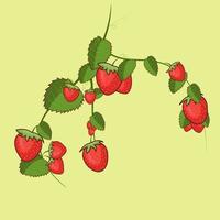 fresh Strawberry tree illustration vector