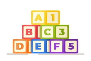 Vector illustration of alphabet. Preparing for school. Educational games.