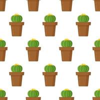 ilustración vectorial de un patrón de cactus redondos. vector