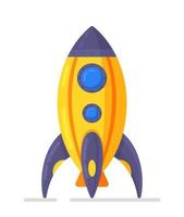 Vector illustration of a rocket ship isolated on a white background. Children's toy.