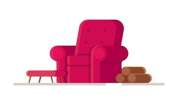 Vector illustration of the guest chair. Inviting guests. A place to make a fire.