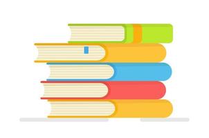 Vector illustration of an isolated stack of books on a white background.