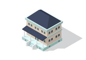 isometric house european style vector