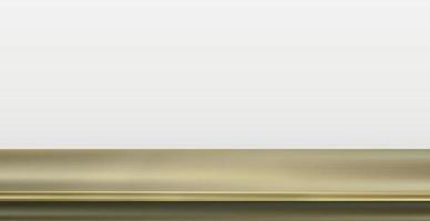 Metal golden table top on white panoramic background - Vector