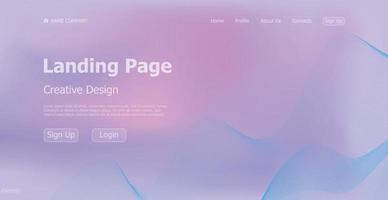 Gradient blue web template landing page digital website landing page design concept - Vector