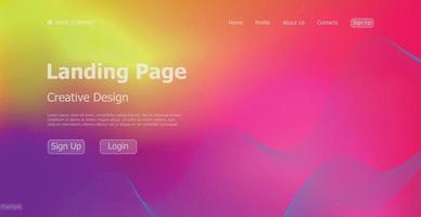 Gradient colorful web template landing page digital website landing page design concept - Vector