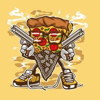 Pizza design is like a cowboy holding a gun and wearing a slayer