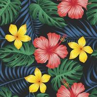 Floral seamless pattern with leaves. tropical background vector