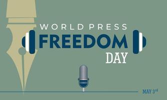 World Press Freedom Day, May 3rd, Vector Illustration and Text, Simple Design