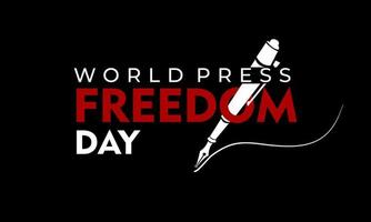 World Press Freedom Day, May 3rd, Vector Illustration and Text, Simple Design