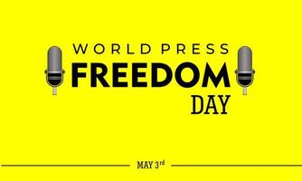 World Press Freedom Day, May 3rd, Vector Illustration and Text, Simple Design