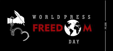 World Press Freedom Day, May 3rd, Vector Illustration and Text, Simple Design