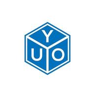 YUO letter logo design on white background. YUO creative initials letter logo concept. YUO letter design. vector