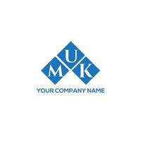 MUK letter logo design on white background. MUK creative initials letter logo concept. MUK letter design. vector