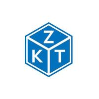 diseño de logotipo de letra zkt sobre fondo blanco. concepto de logotipo de letra de iniciales creativas zkt. diseño de letras zkt. vector