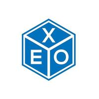 diseño de logotipo de letra xeo sobre fondo blanco. concepto de logotipo de letra de iniciales creativas xeo. diseño de letras xeo. vector