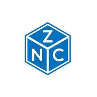 diseño de logotipo de letra znc sobre fondo blanco. concepto de logotipo de letra de iniciales creativas znc. diseño de letras znc. vector