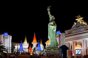 LAS VEGAS, NEVADA, USA, 2011. Replica Statue of Liberty at Night photo