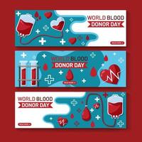 World Blood Donor Day Festivity Banner Set vector