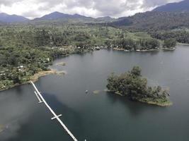 Aerial view of The lake of Situ Patenggang, West Java, Indonesia photo