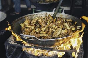 cooking tengkleng kambing or goat tengkleng is a kind of soup with the main ingredient of goat bones. photo