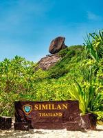 Rock symbol and signage of similan island. photo